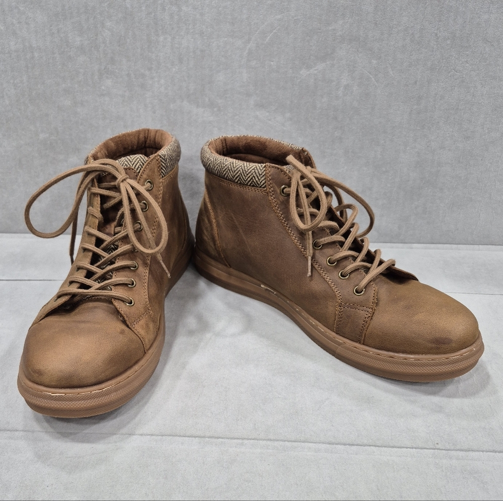 Arkbird Oxfords ankle boots men's 11.5 brown nubuck leather herringbone detail